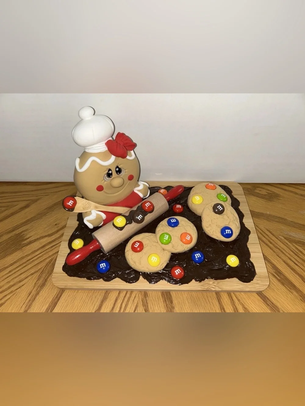 Fake Gingerbread Baker Cookie with Candy Dessert Board Display Handmade